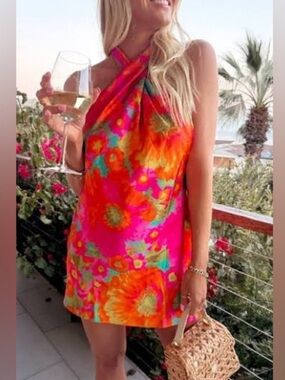 Show Me Your MuMu Jasmin Tie Mini Dress, NWOT